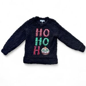 Black Holiday Sweater with Festive Design